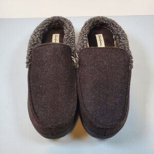 Dear Foams Total Comfort Memory Foam Slippers Lounge Mens Large 11-12 Brown NWT